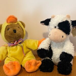 Dan Dee Bear in Duck Costume and Eco Friendly Cow Plush